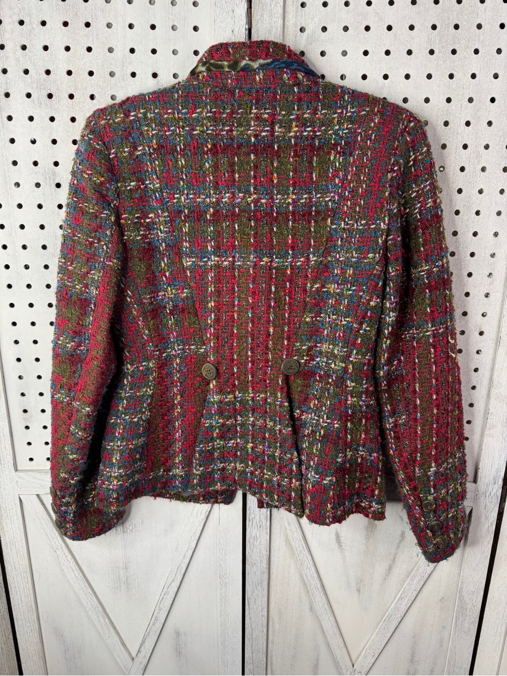 Christian Lacroix Bazaar Multicolor Boucle Blazer Fringe Trim Designer Jacket - Picture 2 of 14